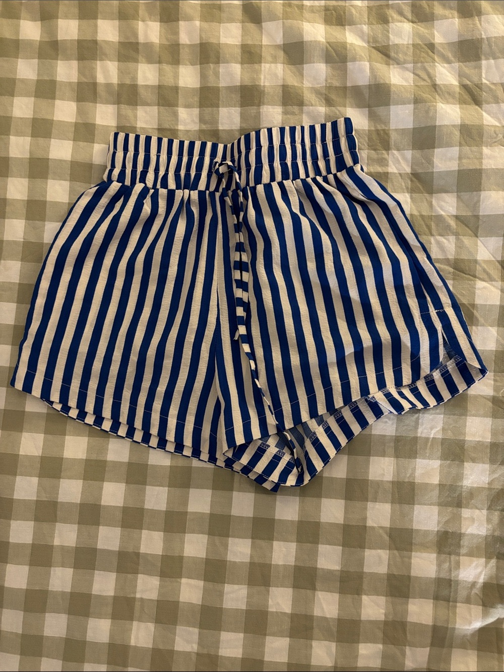Altar’d State Swim Blue and White Striped Women’s Beach Shorts